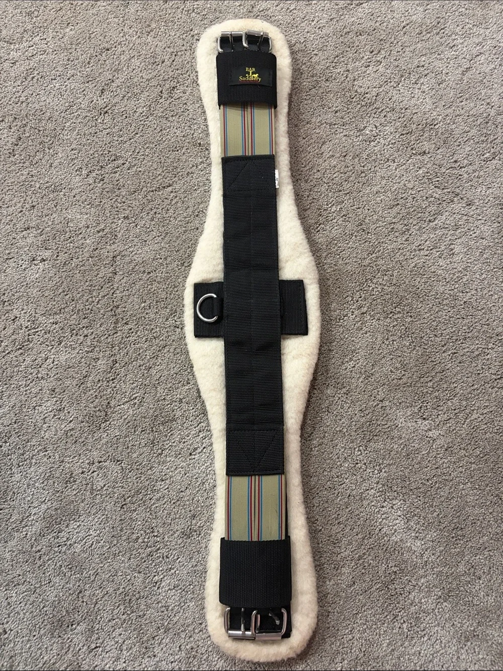 Bar J Woolback Double Elastic Contoured Girth 32”